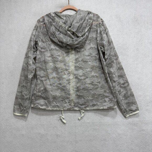 ZYIA Active Jacket Womens Large Sage Camo Light Bomber Hooded Zip Nylon Mesh - Picture 7 of 10